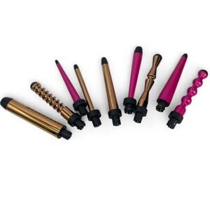 BELLAMI Hair Curler Lot of 9 Interchangeable Wands Curling Iron Hair Tools Set